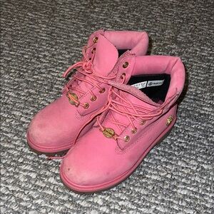 Timberland Pink Boots with Gold Details